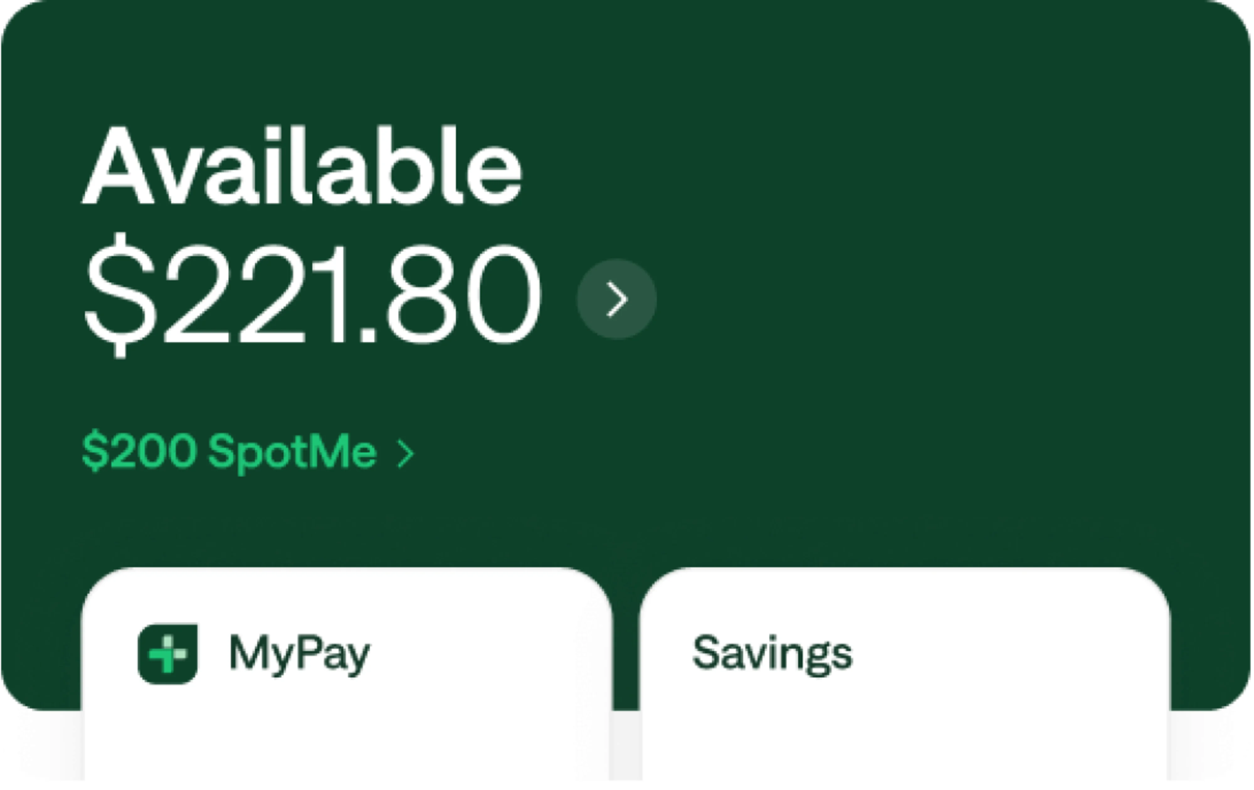 SpotMe Available Balance