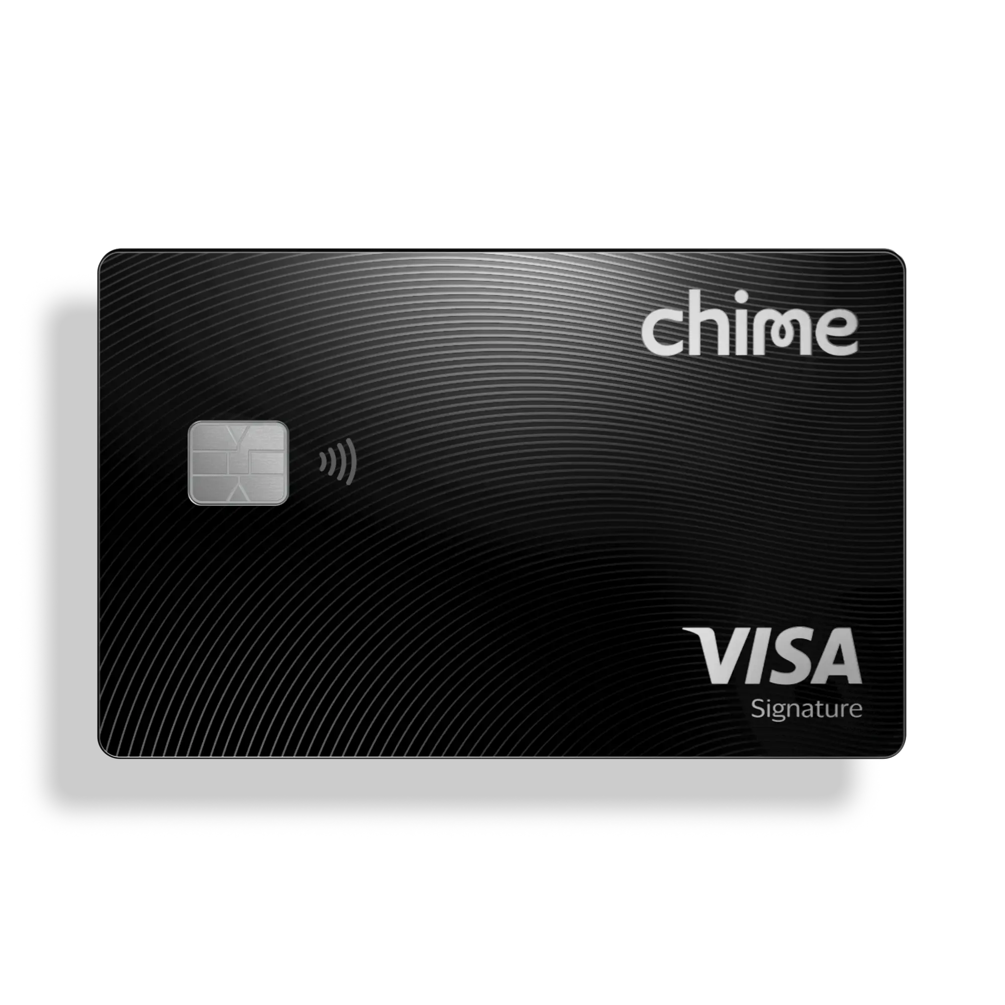 A black colored Visa Chime Card. 