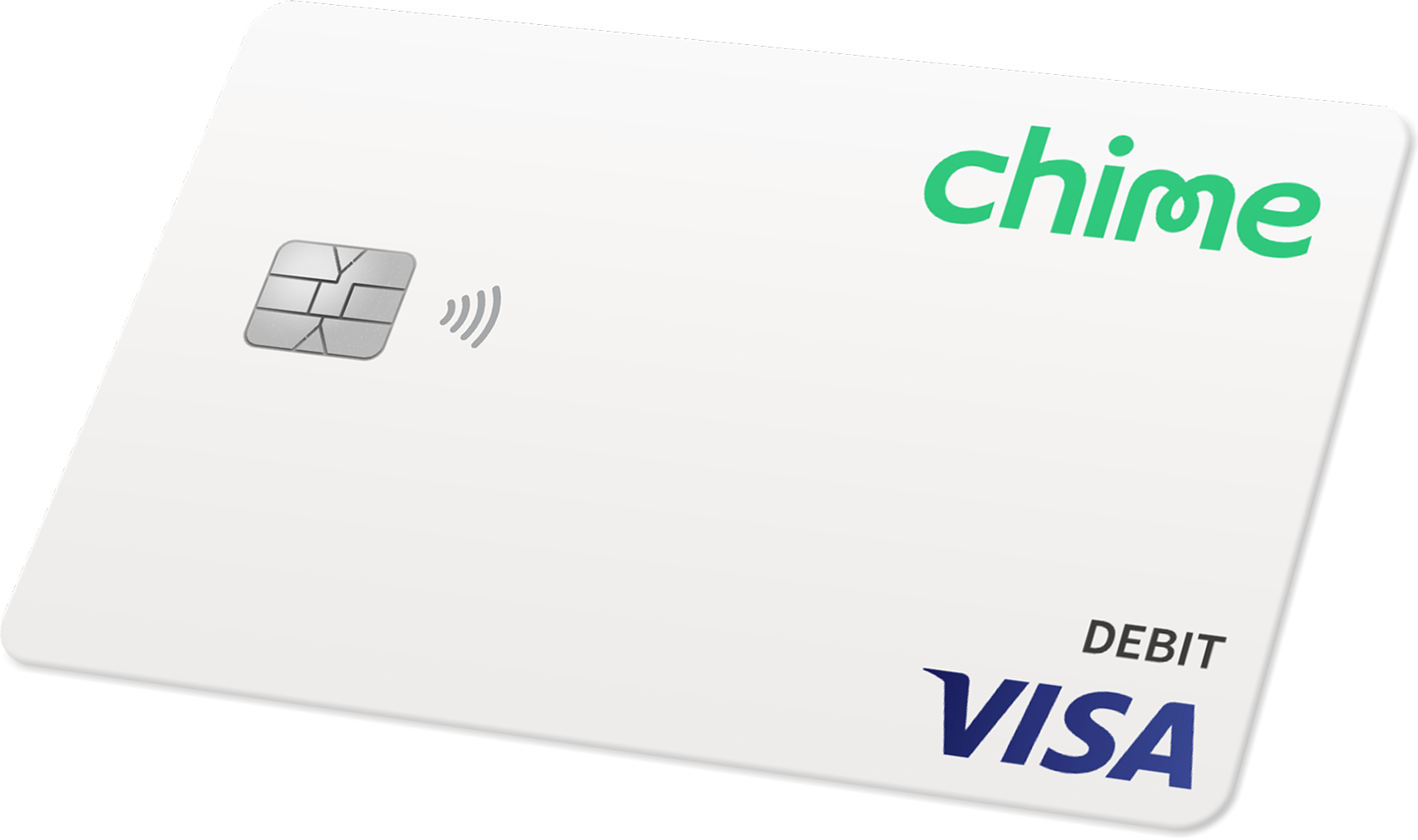 A Chime Visa® Debit Card in white color.