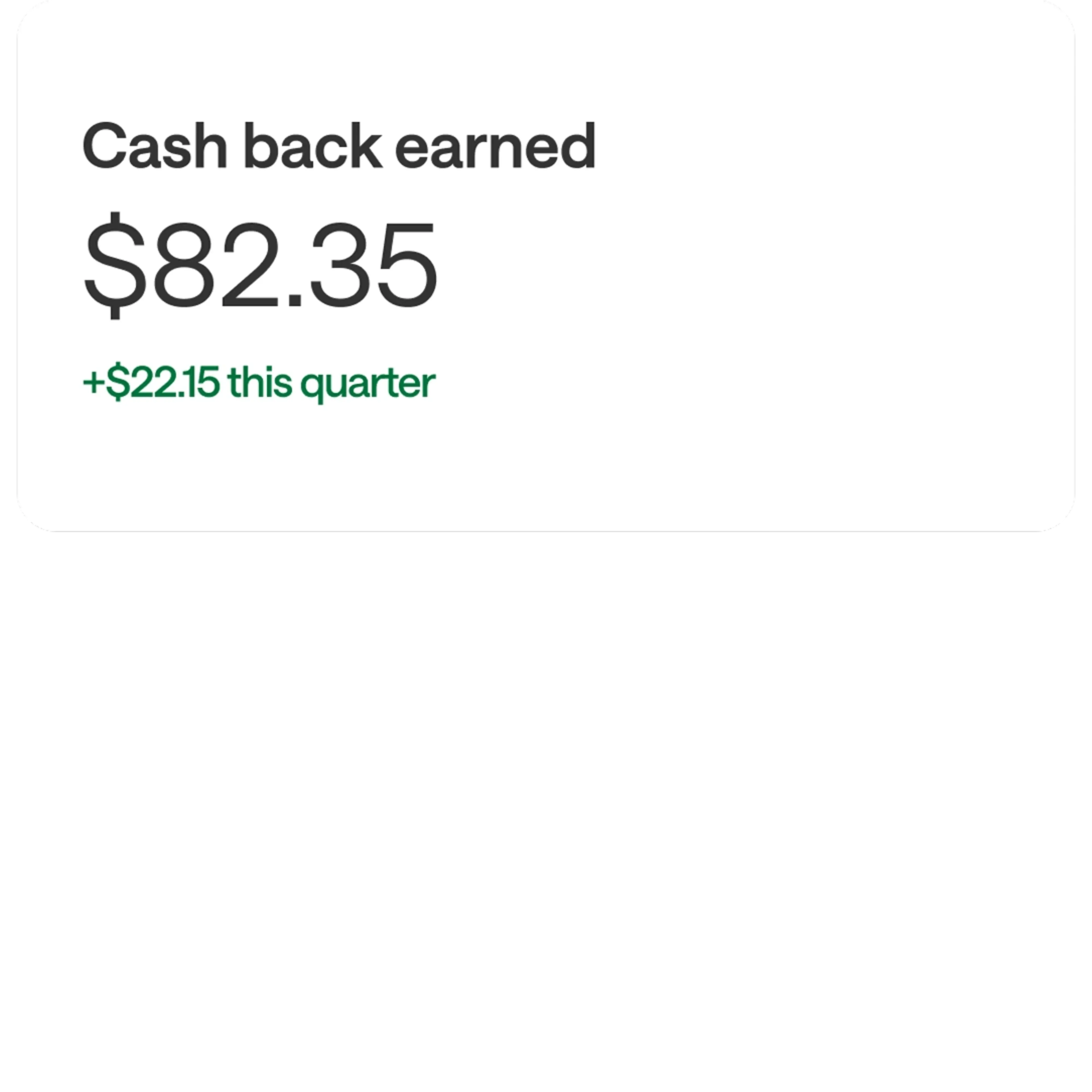 Cash Back Earned