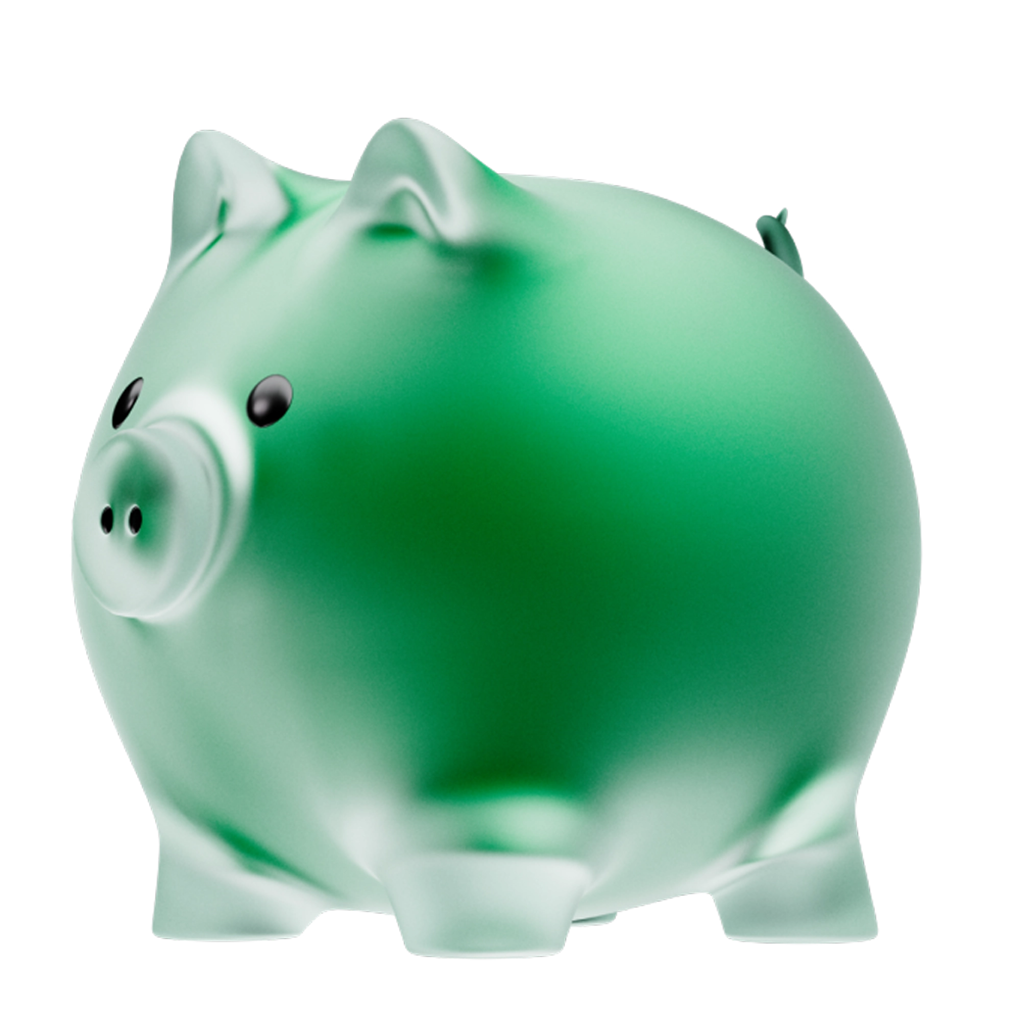 Green piggy bank.