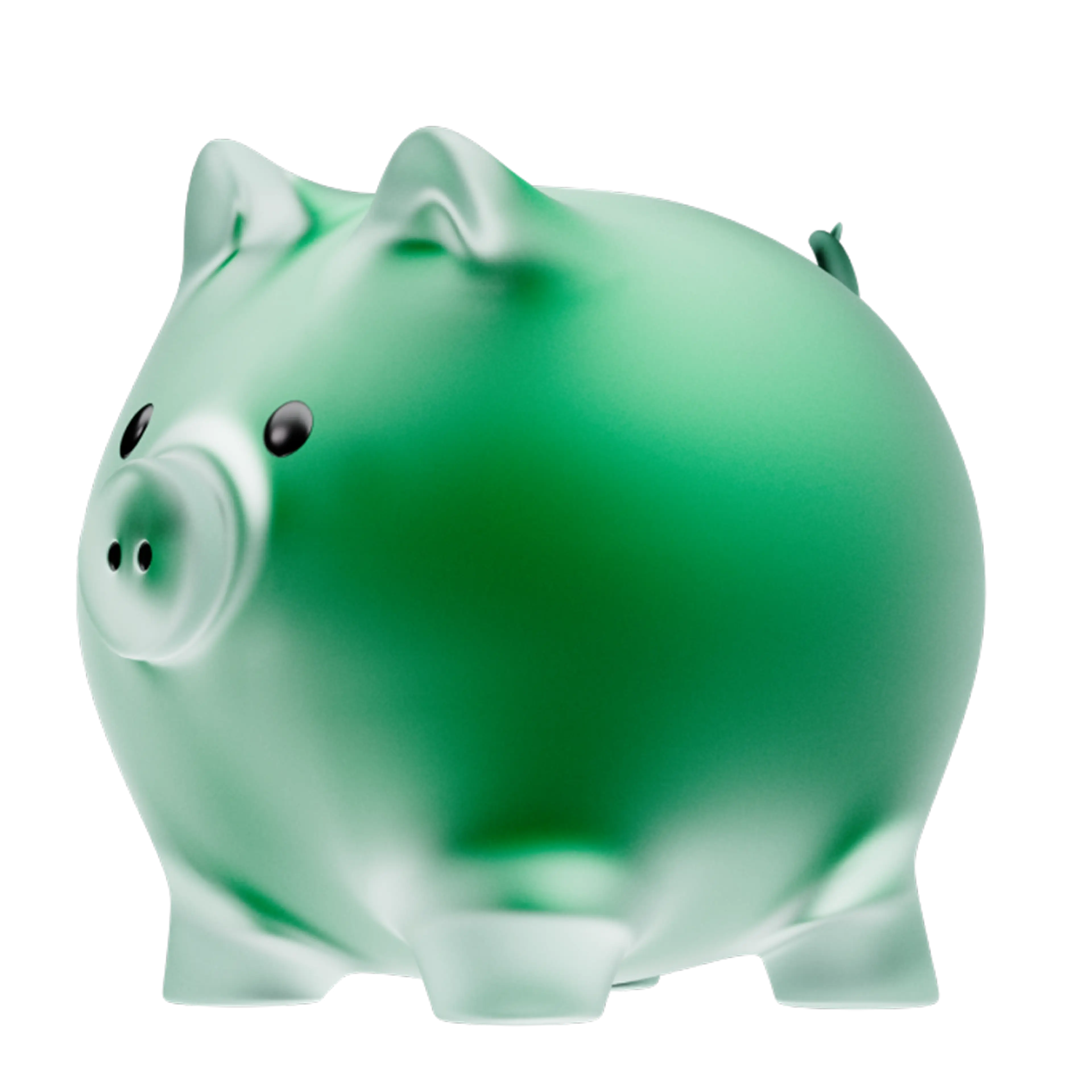 Green piggy bank.