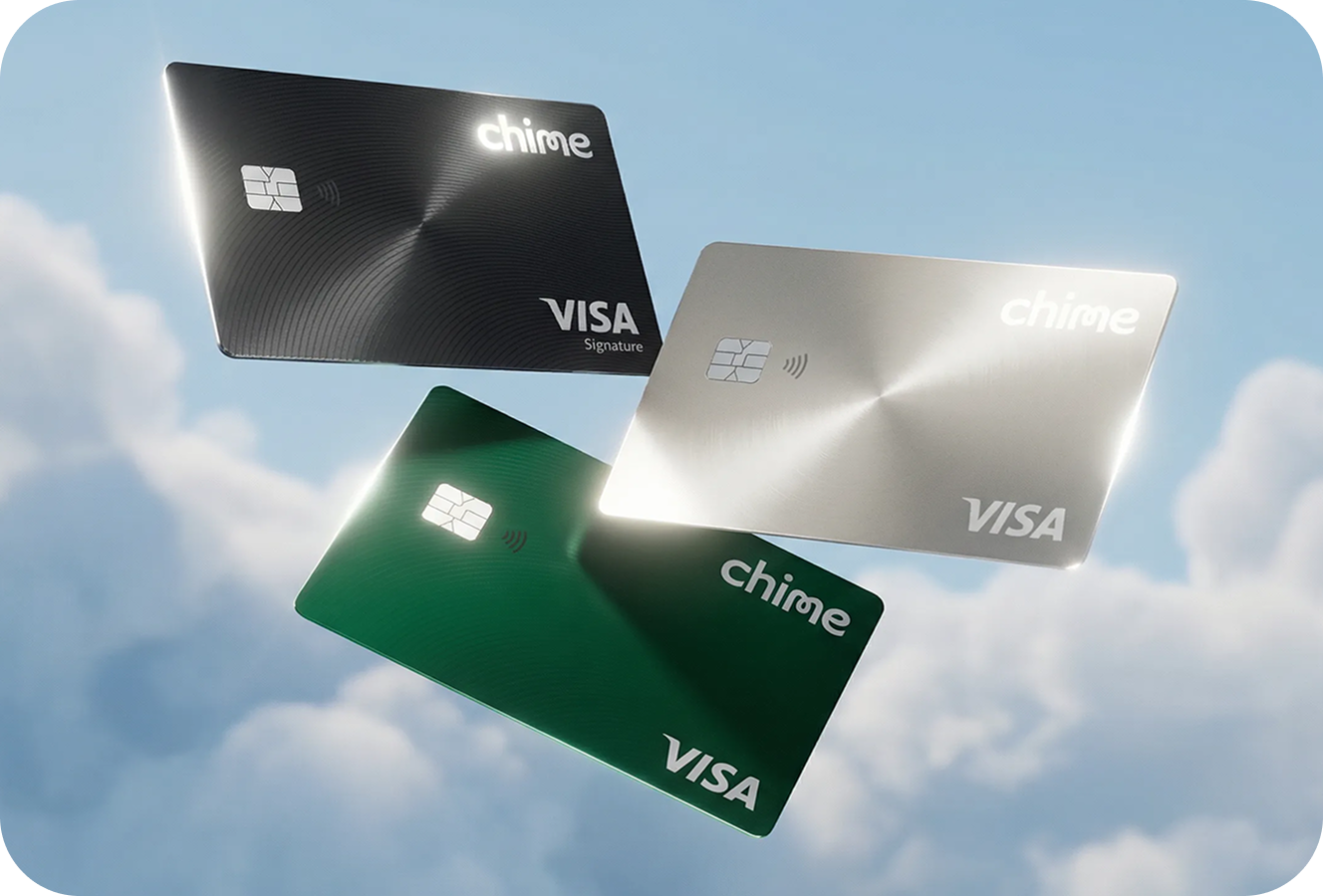 Black, Titanium, Green Card in Sky
