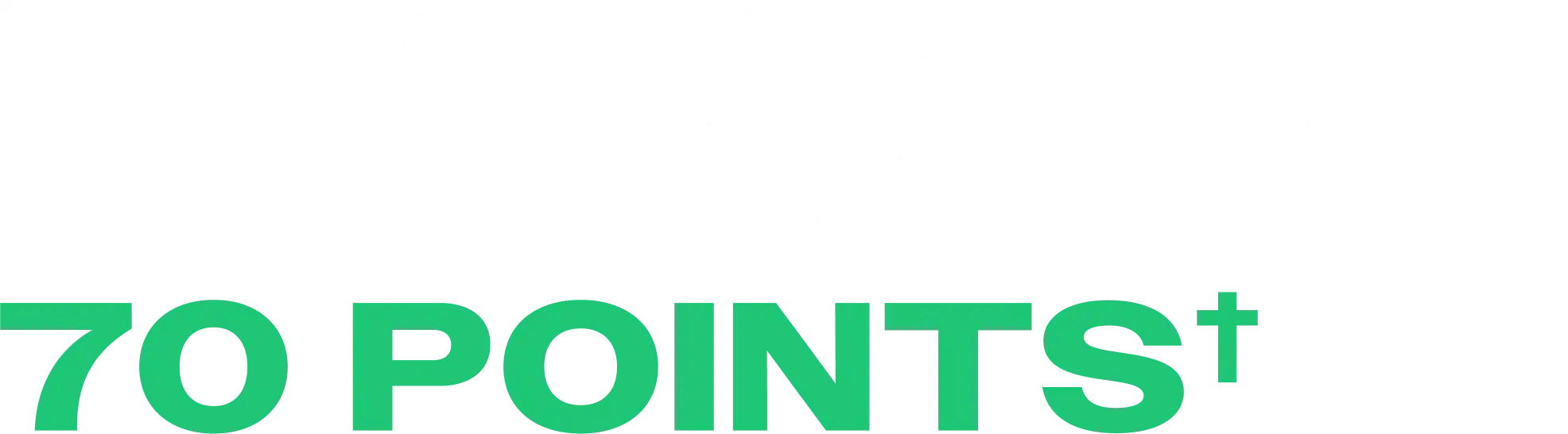 Dark green banner with white and bright green text reading "Increase your credit score by up to 70 points."