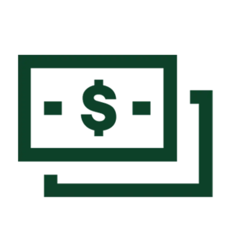 Icon of a money stacked.