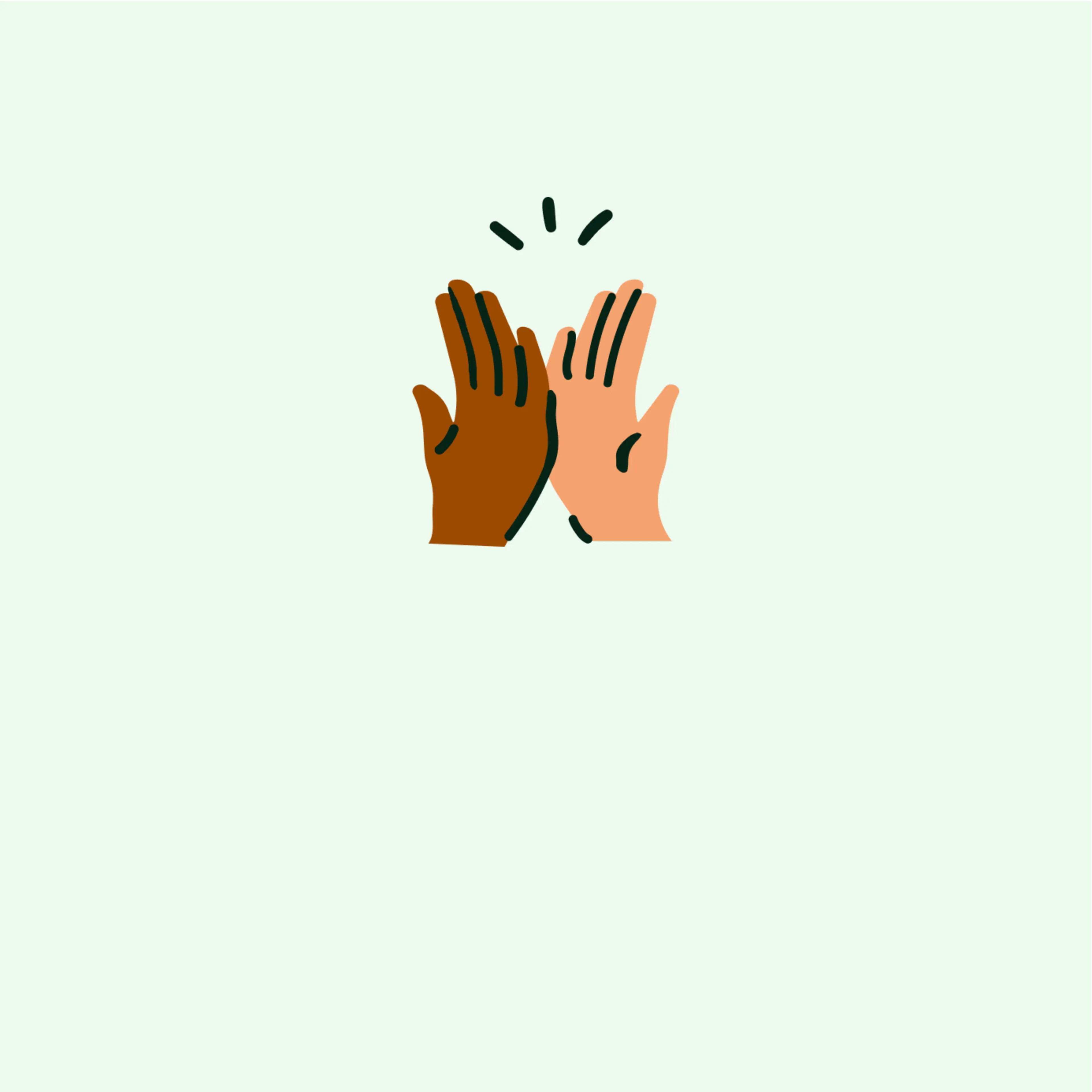 Illustration of two hands giving a high five.