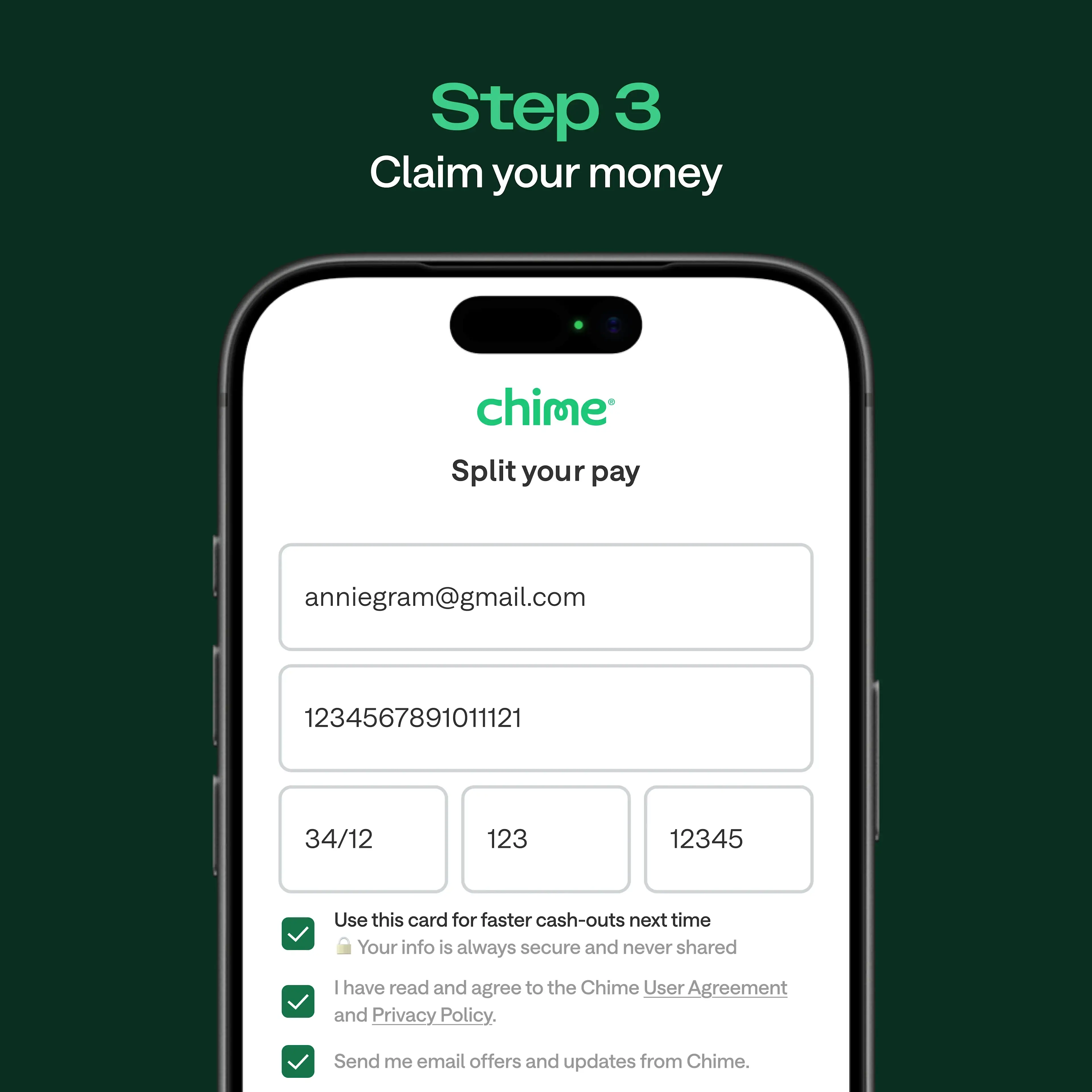 Step 3 - Claim your money
