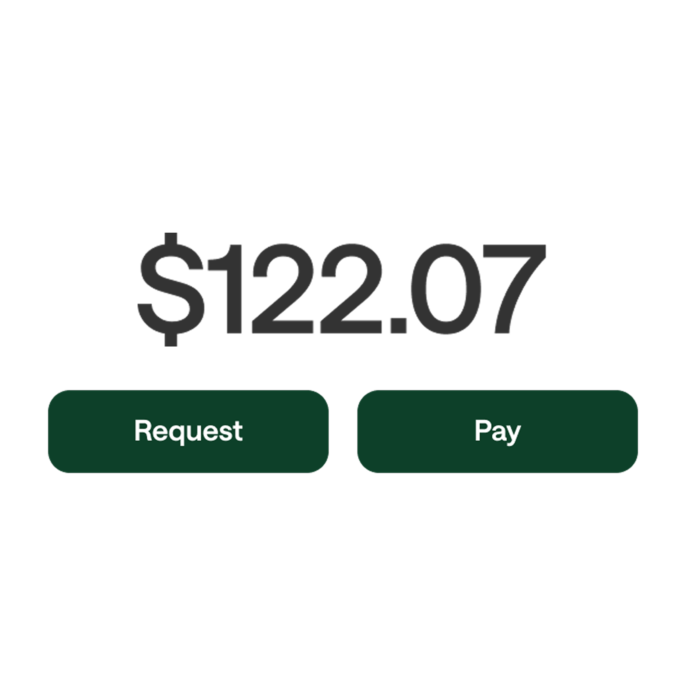 Screen showing $122.07 as the payment due for a monthly balance.