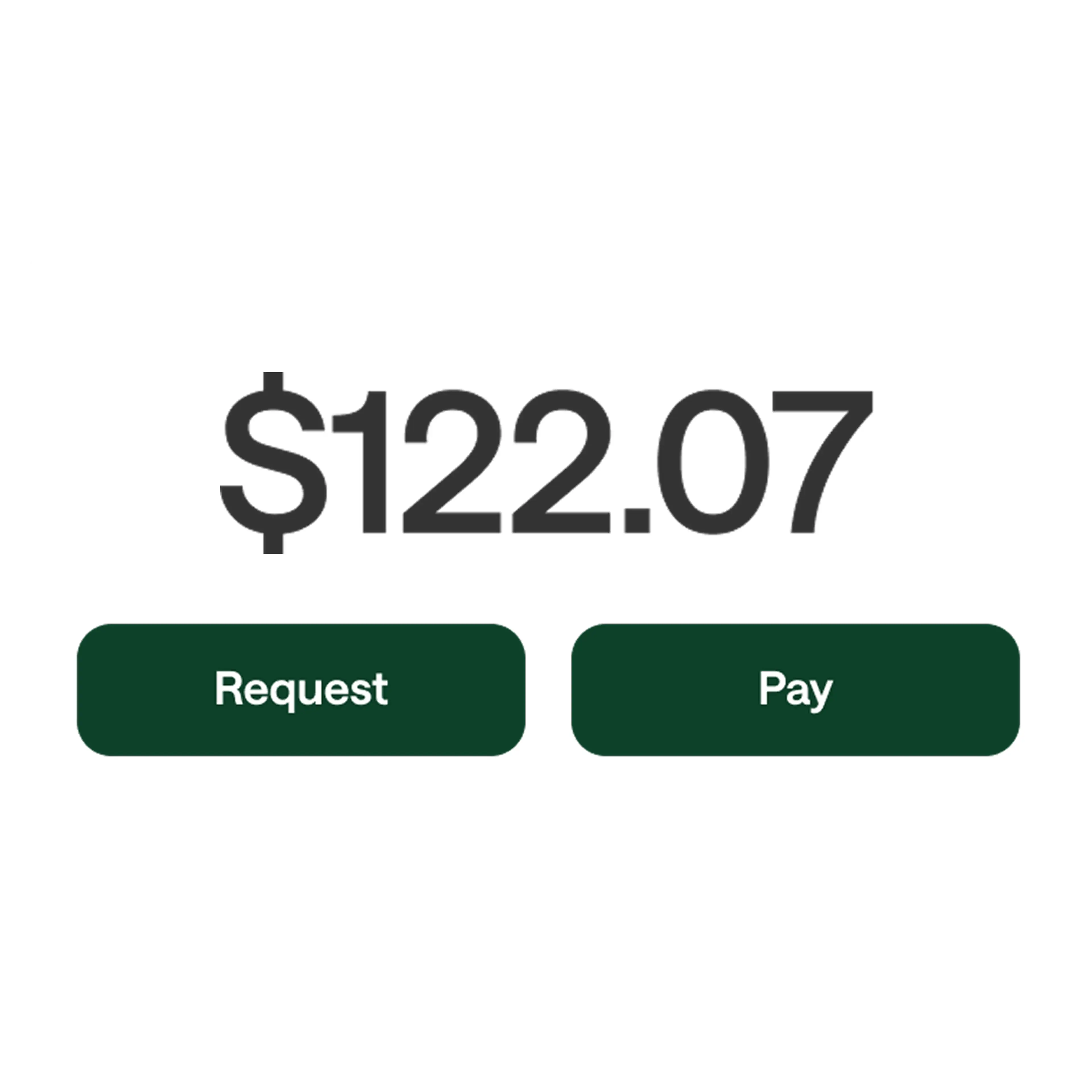 Screen showing $122.07 as the payment due for a monthly balance.