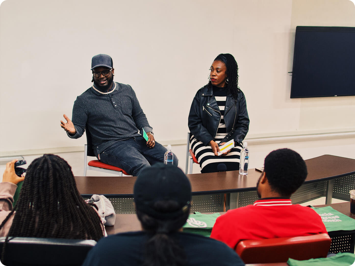 Financial Progress Month with T-Pain and Tiffany Aliche talking to students