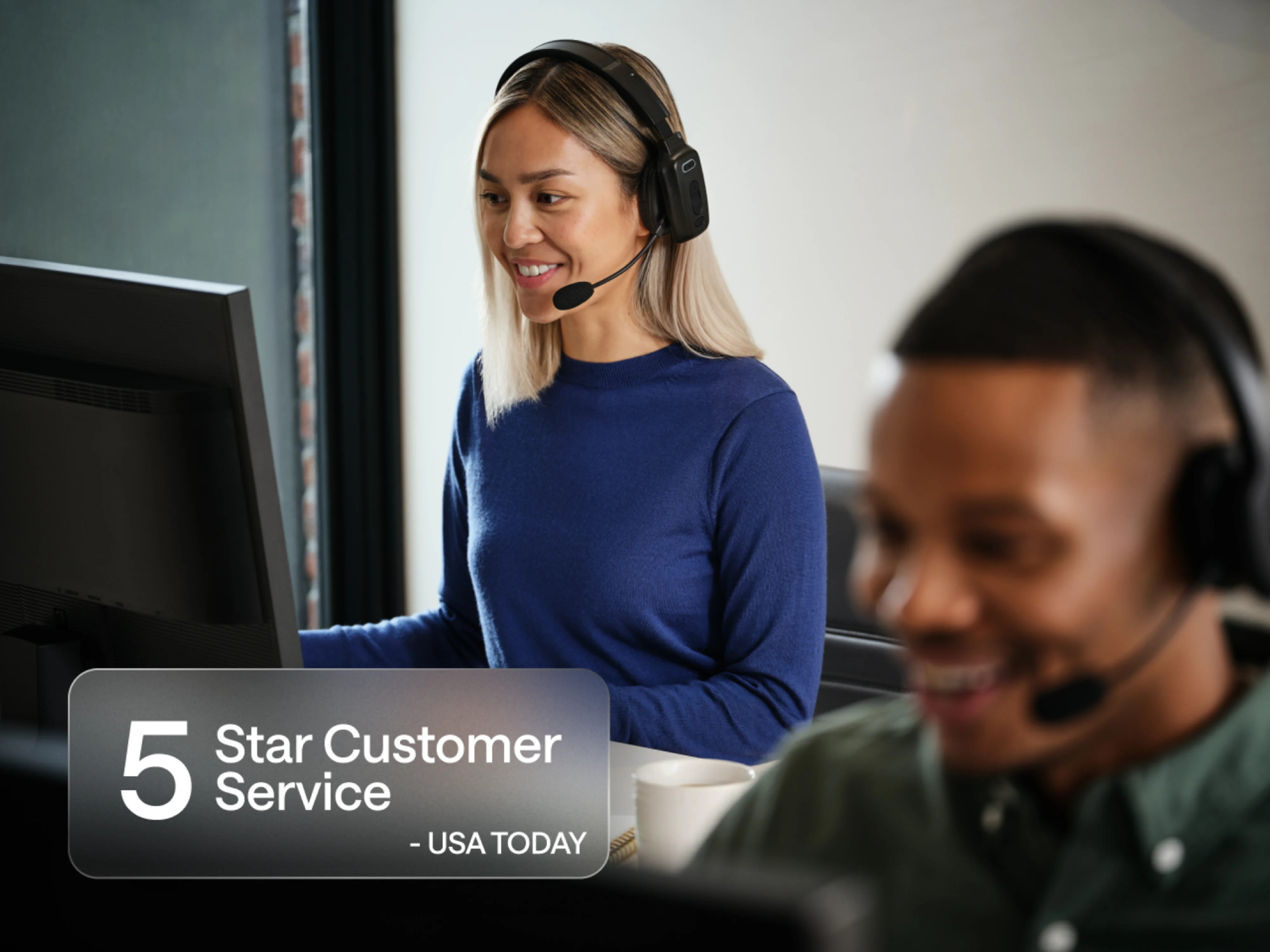 Friendly support agents providing live assistance, highlighting Chime’s 24/7 customer service commitment.