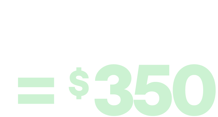 = $350