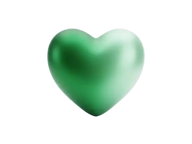 Illustration of a green heart.