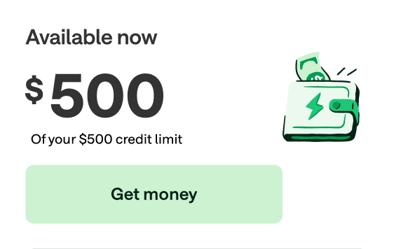 Available Now, $500 Credit Limit.