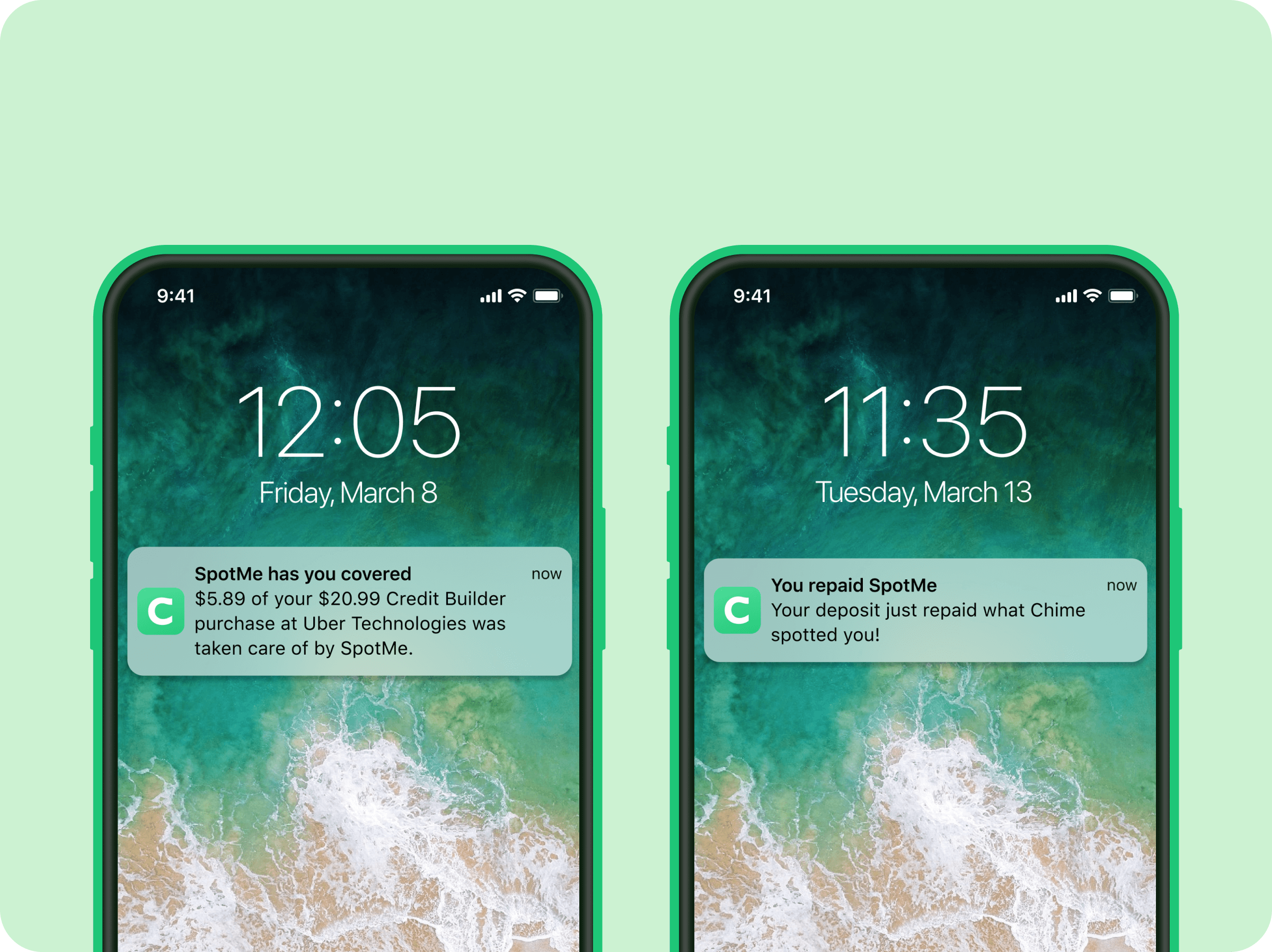 SpotMe app screenshot - notification