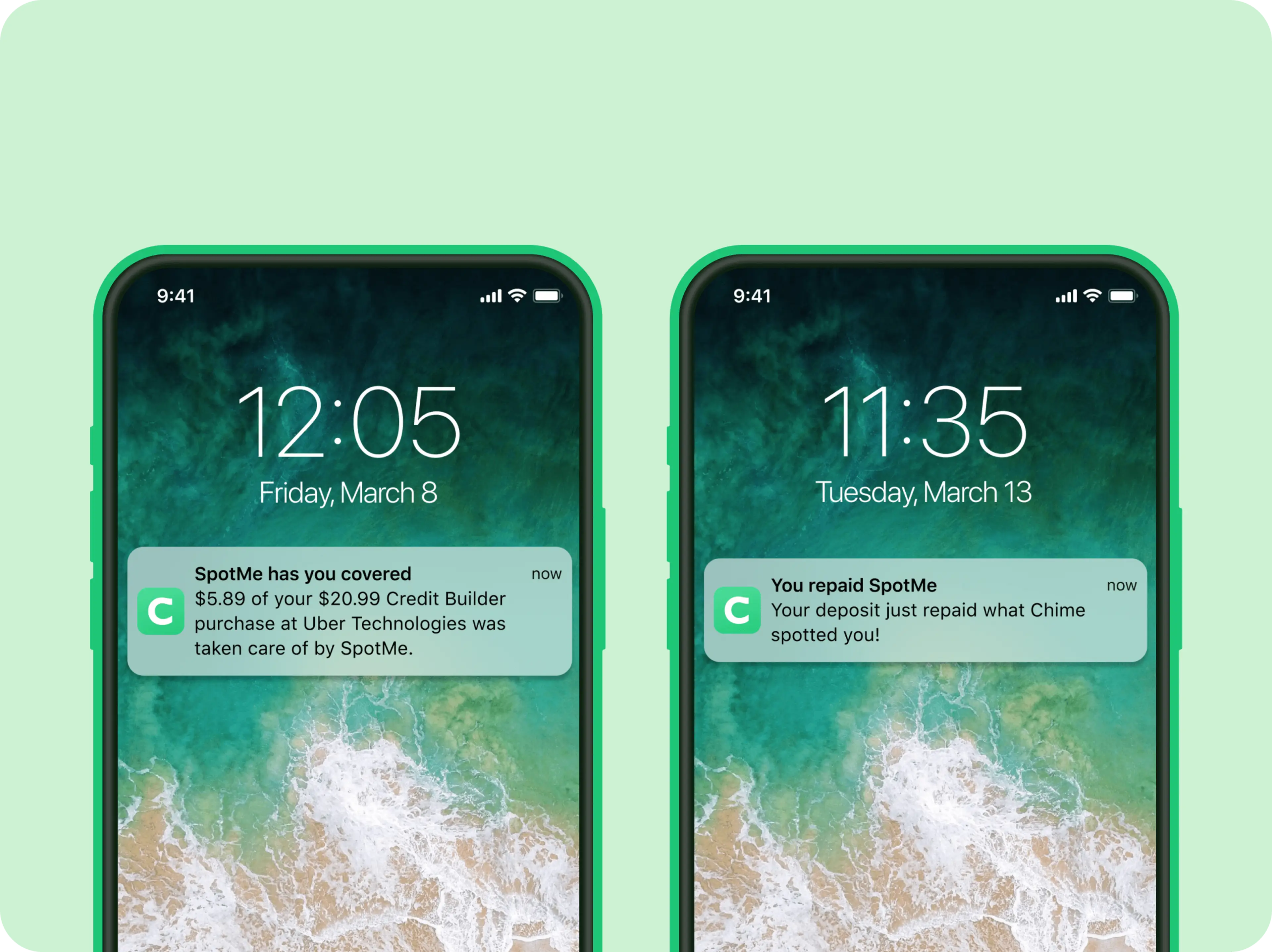 SpotMe app screenshot - notification