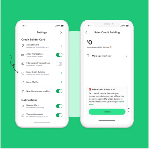 Chime Credit Builder - How to turn on Safer Credit Building
