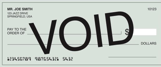 Voided check example