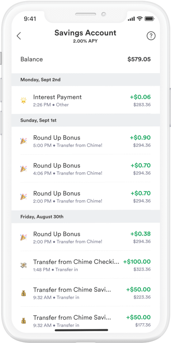 how to use the chime savings account in the app