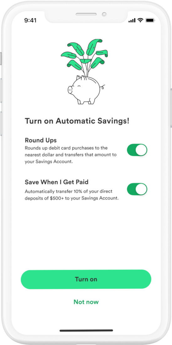 how to turn on automatic savings feautures for chime savings account