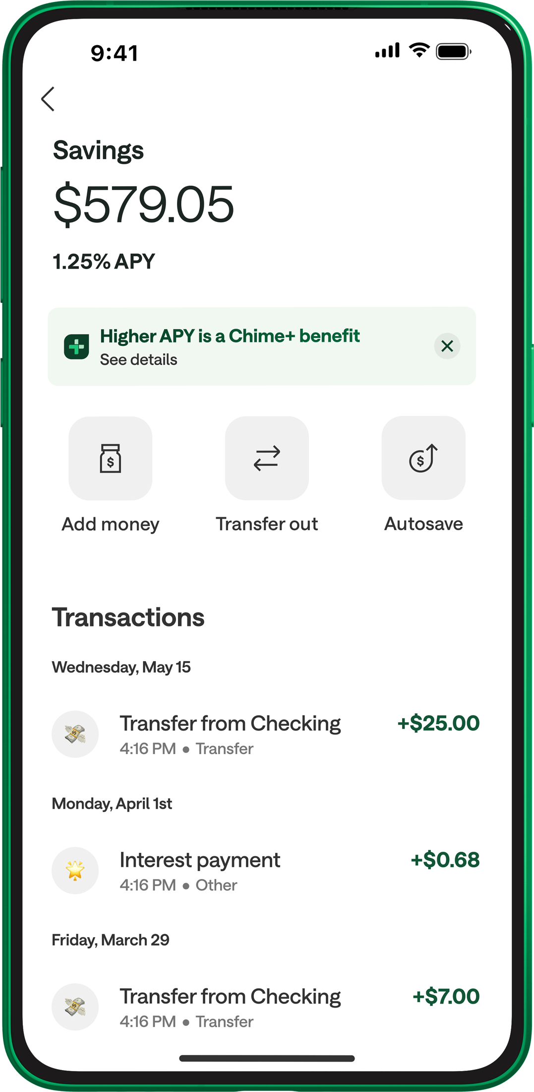 Savings Transactions