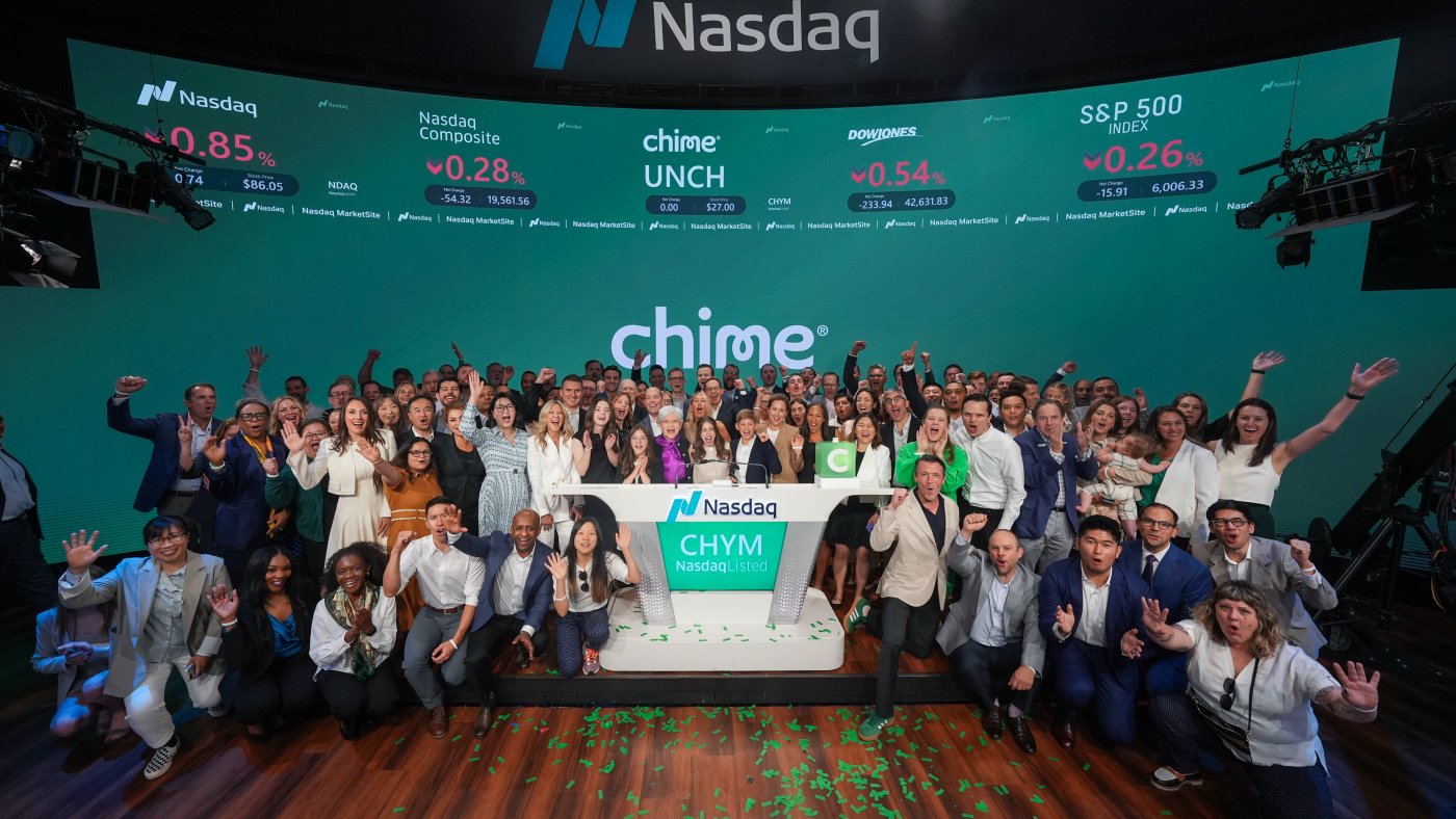 Chime rings opening Nasdaq bell at IPO